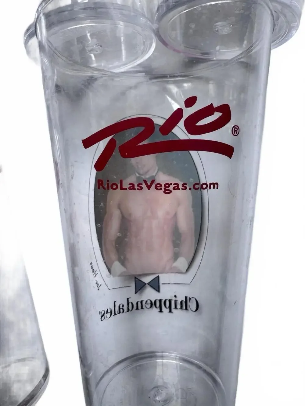 Chippendale Plastic Drinking Glasses, Six, Rio Las Vegas, Male Strippers